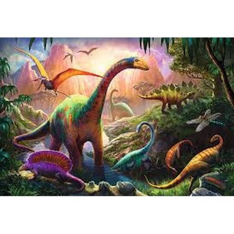 PUZZLE 100 ELEMENTÓW ŚWIAT DINOZAURÓW TREFL 16277 TR