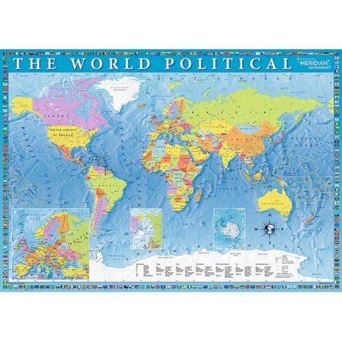 PUZZLE 2000 ELEMENTÓW POLITYCZNA MAPA ŚWIATA TREFL 27099