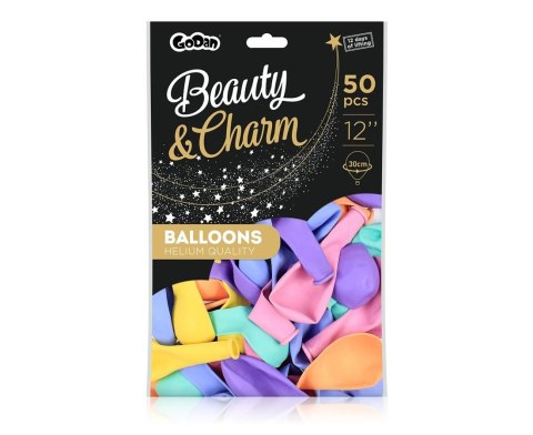 BALONY BEAUTY&CHARM, MAKARONOWE MIX 12"/ 50 SZT. CB-KMX5 GODAN