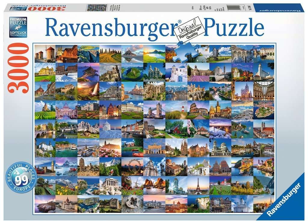 Ravensburger: Puzzle 3000el. - 99 Widoków Europy Ravensburger: Puzzle 3000el. - 99 Widoków Europy