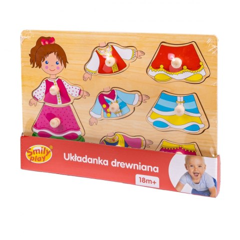 UKŁADANKA DREWNIANA UBRANKA DZIEWCZYNKA 7EL. FOL SMILY PLAY SPW83604AN UKŁADANKA DREWNIANA UBRANKA DZIEWCZYNKA 7EL. FOL SMILY PLAY SPW83604AN