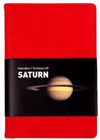 KALENDARZ KSIĄŻKOWY A5 TWARDA OPRAWA SATURN CZERWONY OPUS 808878 OPUS