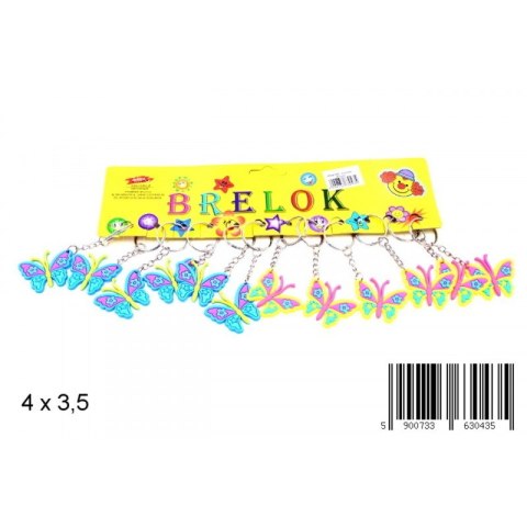 BRELOK GUMOWY 4 CM MOTYL OP.12 SZT. MIDEX 0197M MID TOYS