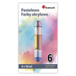 FARBY AKRYLOWE PASTELOWE 6 KOLORÓW TITANUM HASTA