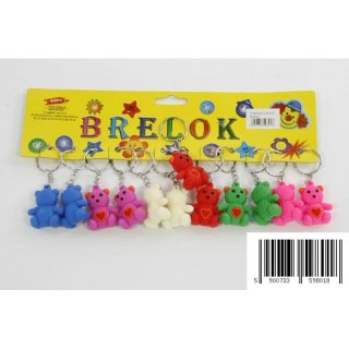 BRELOK GUMOWY 4 CM MIŚ MIX KOLORÓW OP.12 SZT. MIDEX 0832H TOYS