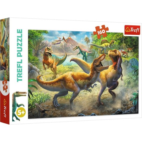 PUZZLE 160 ELEMENTÓW WALCZĄCE TYRANOZAURY TREFL 15360