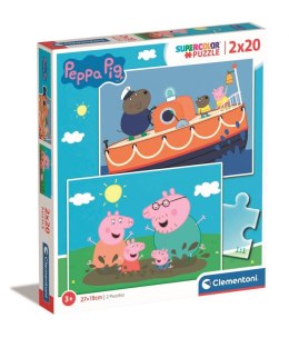 Peppa Pig - Puzzle 2x20 elementów - Super Kolor Clementoni
