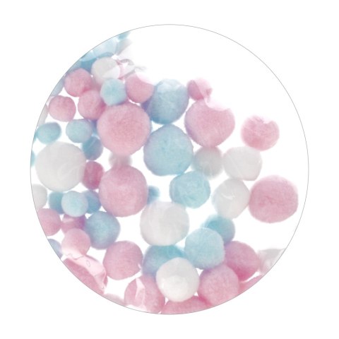 OZDOBA DEK POMPON 90SZT MIX PASTEL NIE CF 12/144 CRAFT WITH FUN