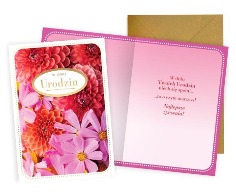 KARNET PR-476 W DNIU URODZIN KWIATY PASSION CARDS - KARTKI