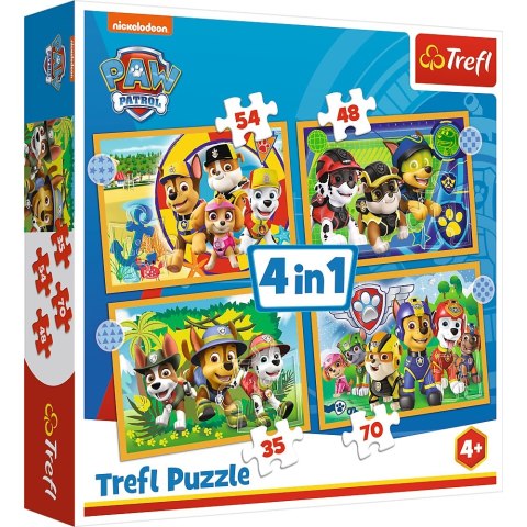 PUZZLE 4W1 WAKACYJNY PSI PATROL PUD TREFL 34395