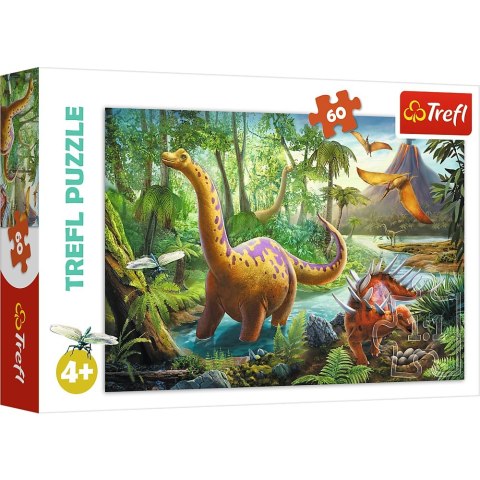 PUZZLE 60 ELEMENTÓW WĘDRÓWKA DINOZAURÓW TREFL 17319 TR