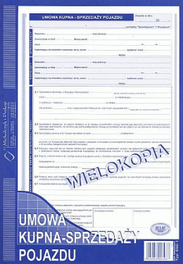 Umowa kupna-sprzedaży pojazdu - Druk A4 - Michalczyk i Prokop 650-1
