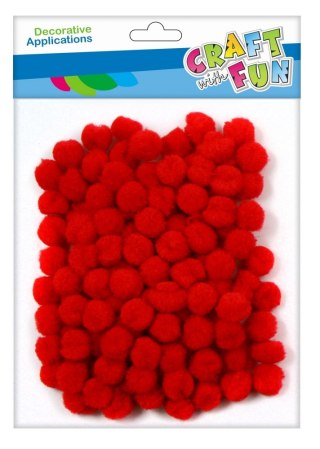 OZDOBA DEKORACYJNA POMPON 1 CM CZERWONY CRAFT WITH FUN 463924