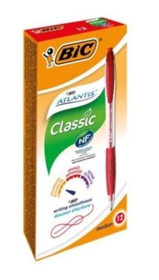 DŁUGOPIS AUTOMATYCZNY GR ATLANTIS CZERWONY UD A 12 BIC 8871331 BIC