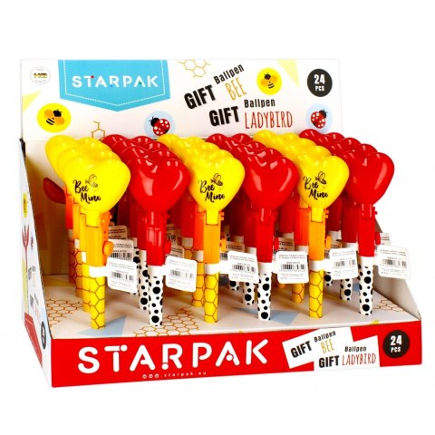 DŁUGOPIS ZAMYKANY GIFT PSZCZOŁA/BIEDRONKA STARPAK 491316