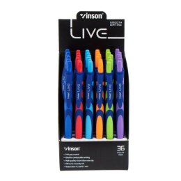 Długopis olejowy automatyczny - Vinson Live 406182 - 0,7mm niebieski wkład