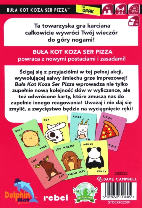 Buła, Kot, Koza, Ser, Pizza (na opak)