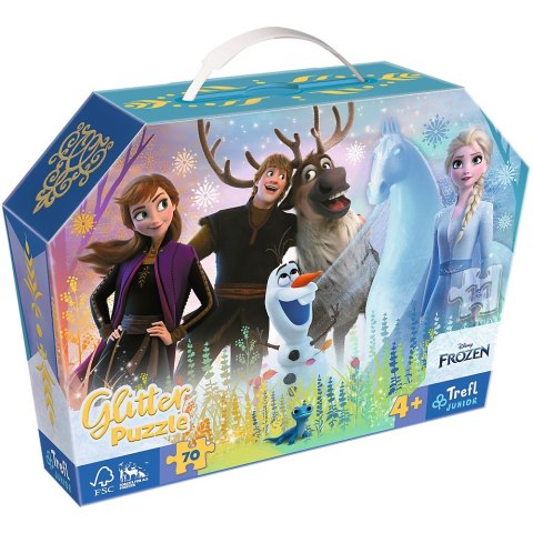 PUZZLE 70 ELEMENTÓW BROKATOWE MAGICZNA PRZYJAŹŃ FROZEN TREFL 53018 TR TREFL