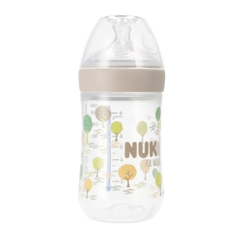 NUK MP BUTELKA ZE SMOCZKIEM SILIKONOWYM 260 ML M FOR NATURE POPIELATA