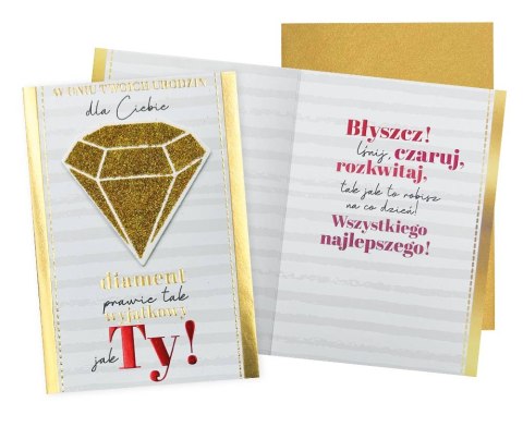 KARNET DK-1007 URODZINY DIAMENT PASSION CARDS - KARTKI