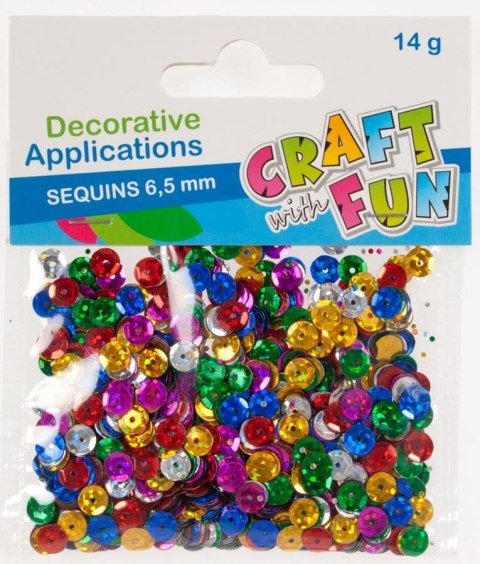 CEKINY METALICZNE OKRĄGŁE 6,5 MM KOLOROWE CRAFT WITH FUN 327088