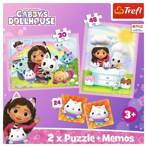 PUZZLE 2W1 Z MEMOS GABI Z KOCIM PRZYJACIELEM TREFL 93382 TR TREFL