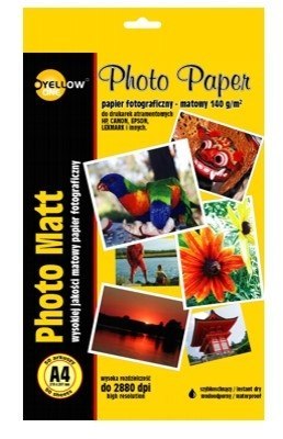 PAPIER FOTOGRAFICZNY A4 140G YELL 4M140 MATOWY OP50ARK KW TRADE