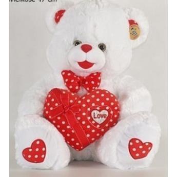 PLUSZAK MIŚ 28CM SIEDZĄCY Z SERCEM LOVE DEEF 03802 DE DEEF