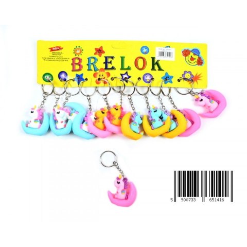 BRELOK GUMOWY JEDNOROŻEC NA KSIĘŻYCU 4CM PBH A 12 TOYS D42311MIDE TOYS