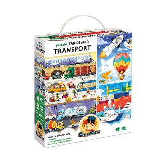 CZUCZU PUZZLE TAK DZIALA TRANSPORT 60EL BRIGHT JUNIOR MEDIA