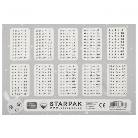 PLAN LEKCJI Z TABLICZKĄ MNOŻENIA A5 RABBIT STARPAK 536146 STARPAK