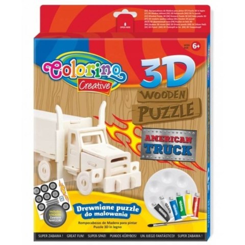 PUZZLE DREWNIANE 3D DO MALOWANIA TRUCK AKCESORIA COLORINO PATIO 136889 PATIO