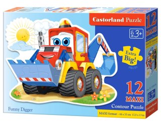 PUZZLE 12 MAXI PODŁOGOWE, KONTUROWE FUNNY DIGGER CASTORLAND B-120024 CASTOR