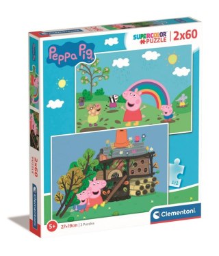 PUZZLE 2X60 ELEMENTÓW PEPPA PIG CLEMENTONI 21622 CLM CLEMENTONI