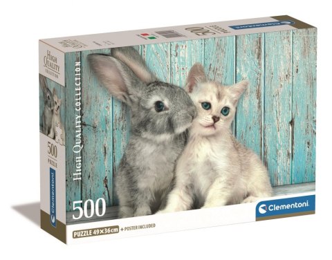 PUZZLE 500EL HQC CAT&BUNNY CLEMENTONI 35539 CLEM CLEMENTONI