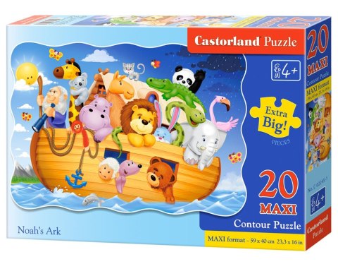 PUZZLE 20 MAXI PODŁOGOWE, KONTUROWE NOAH S ARK CASTORLAND C-02245 CASTOR