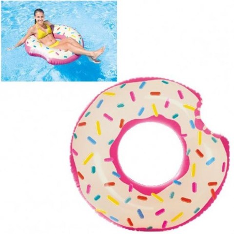 KOŁO DO PŁYWANIA NADGRYZIONY DONUT Z CUKIERKAMI 107CM INTEX 56265 INTEX