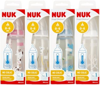 NUK BUTELKA Z WSKAŹNIKIEM TEMP. 300 ML 0-6M FIRST CHOICE MIX KOLORÓW 10741926 NUK