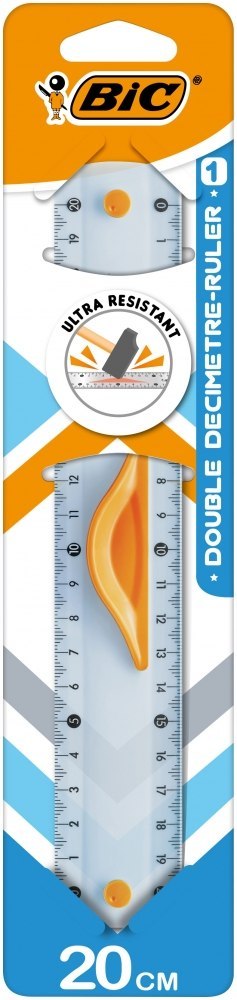 BIC DOUBLE RULER 20CM LINIJKA BLISTER 1SZT BIC