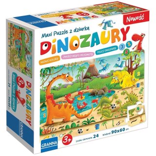 PUZZLE 24 ELEMENTY DINOZAURY GRANNA 4410 GRANNA