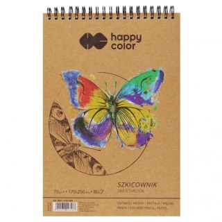 SZKICOWNIK 17X25 CM 80 KARTEK 70 G NA SPIRALI HAPPY COLOR GDD HA38071725 GDD