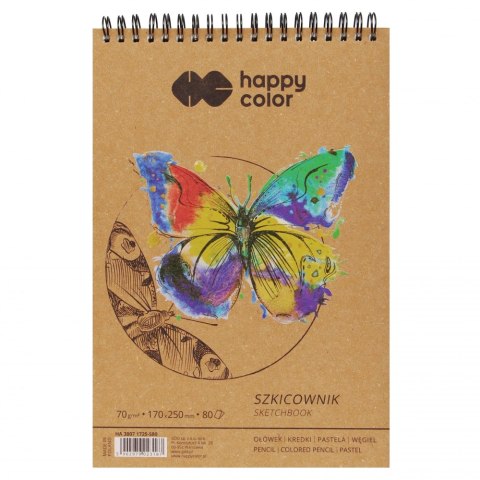 SZKICOWNIK 17X25 CM 80 KARTEK 70 G NA SPIRALI HAPPY COLOR GDD HA38071725 GDD