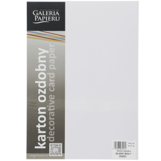 KARTON OZDOBNY A4 BIAŁY GŁADKI 160G GALERIA PAPIERU 030160 ARGO