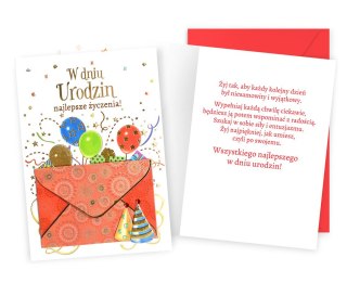 KARNET DK-1182 URODZINY BALONY PASSION CARDS - KARTKI