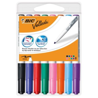 BIC VELLEDA 1741 MARKER SUCHOŚCIERALNY MIX AST OKRĄGŁA KOŃCÓWKA ETUI 8SZT BIC