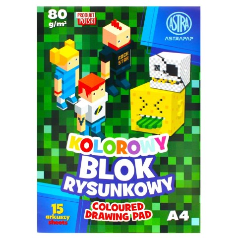 BLOK RYSUNKOWY A415K KOLOR 80G PIXEL AST FOL A 10 KLASA 106021003 ASTRA