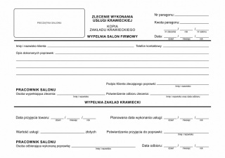 DRUK ZLECENIE WYKONANIA USLUGI KRAWIECKIEJ A5 PAPIRUS