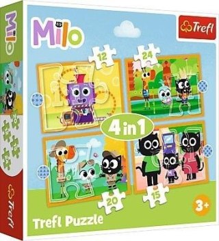 PUZZLE 4W1 POZNAJ MILO I PRZYJACIÓŁ TREFL 34654 TR TREFL