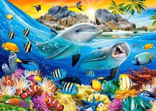 PUZZLE 180 ELEMENTÓW DOLPHINS IN THE TROPICS CASTORLAND B-018468 CASTOR