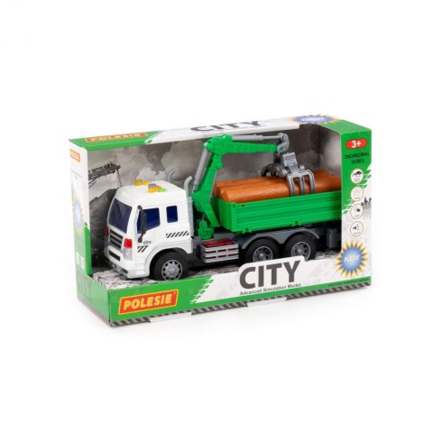 AUTO CIĘŻAROWE 32CM CITY ŚWIATŁO/DZWIĘK PODNOŚNIK POLESIE 96029 WADP POLESIE